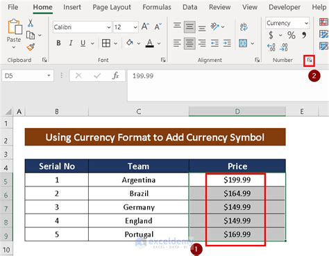 dollar symbol in excel