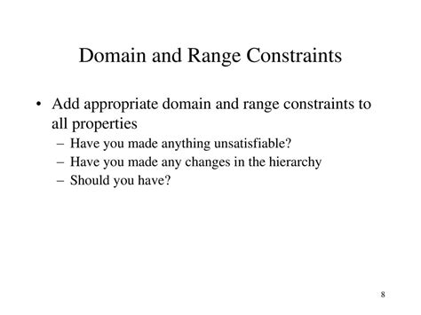 domain and range constraints