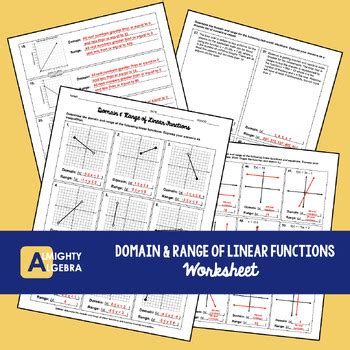 domain and range of a linear function worksheet