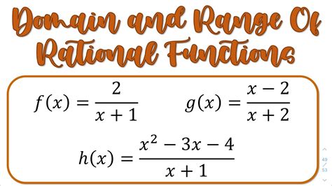 domain and range of a rational function examples and answers