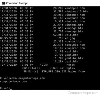 dos command prompt list
