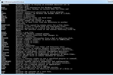 dos commands windows 7