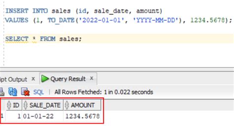 double data type in oracle example