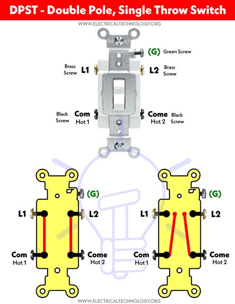 double pole single throw switch example