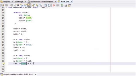doubly linked list code in cpp