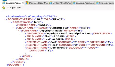 download sample xml file with data