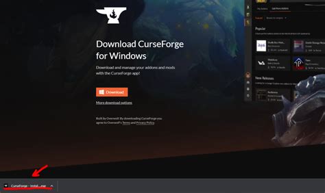 download vs install curseforge