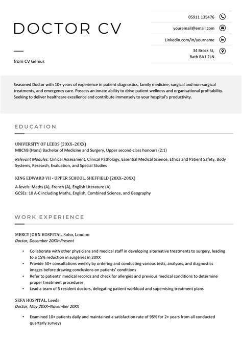 dr cv example