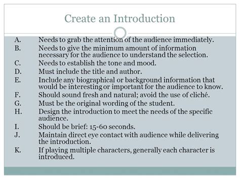 dramatic interpretation examples
