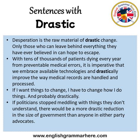 drastic change meaning in english