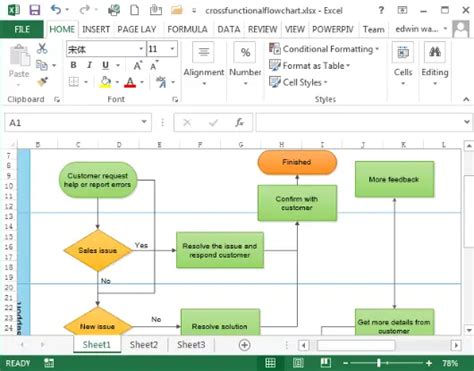 draw process flow diagram in excel