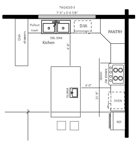 drawing kitchen layout