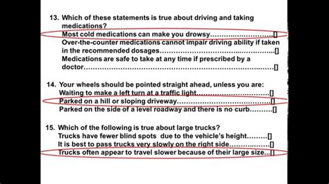 driving exam questions and answers 2024