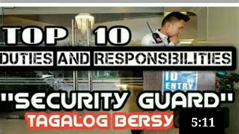 duties and responsibilities of security guard tagalog