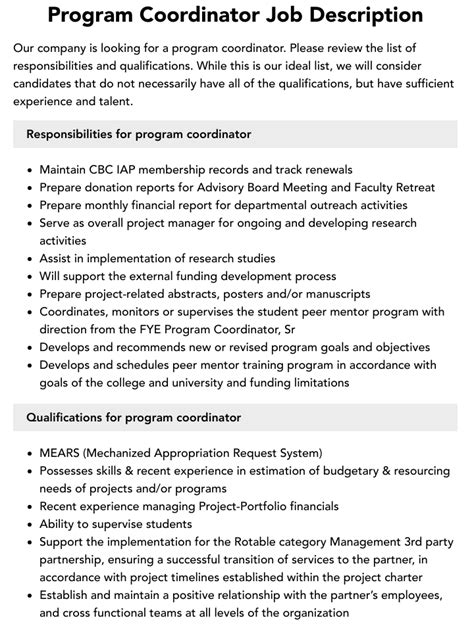 duties of a program facilitator