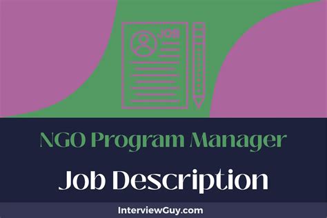 duties of a program manager in an ngo