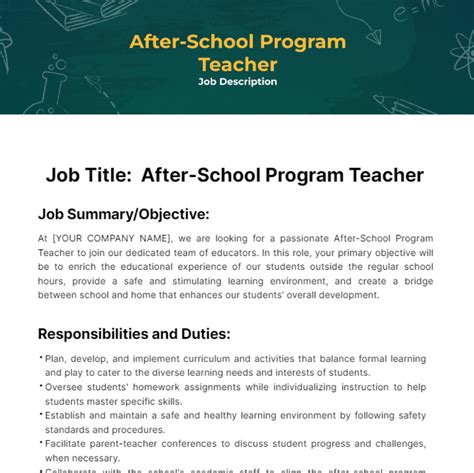 duties of after school program coordinator