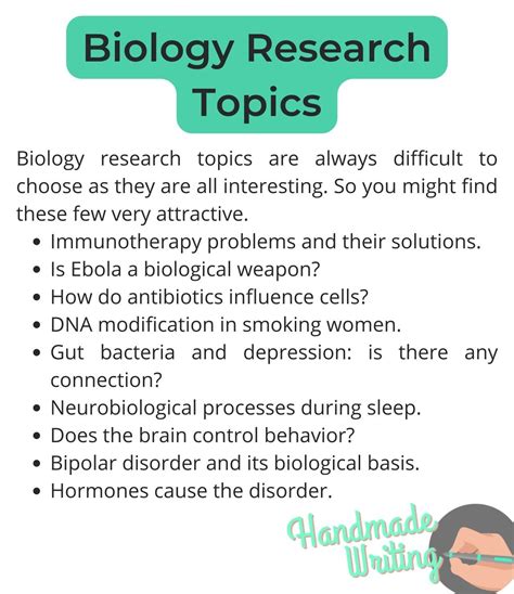 easy biology topics for students