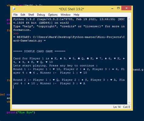 easy card games to code in python