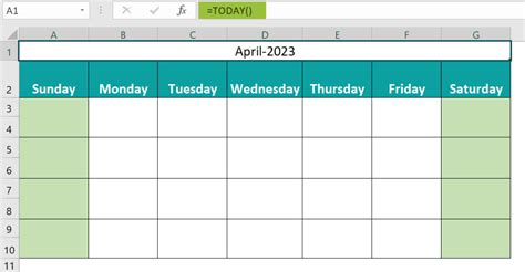 easy excel calendar template