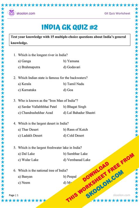 easy gk questions with answers pdf