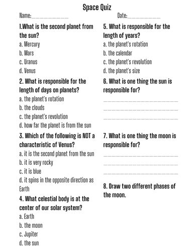 easy space quiz questions with answers pdf
