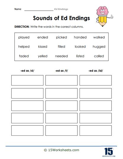 ed ending pronunciation exercises