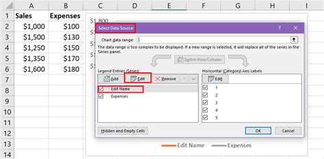 edit series excel