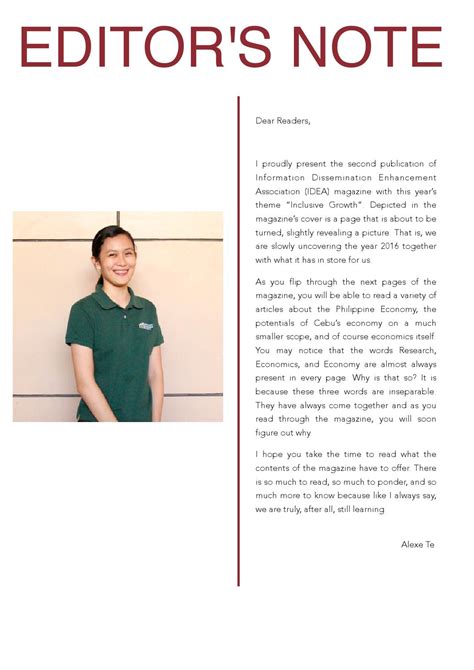 editor's note sample