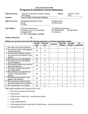 education program evaluation examples
