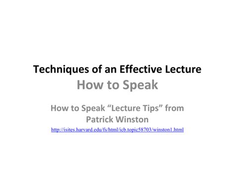 effective lecture techniques