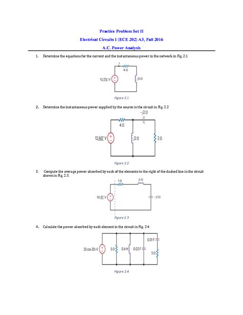 electrical circuit practice problems pdf
