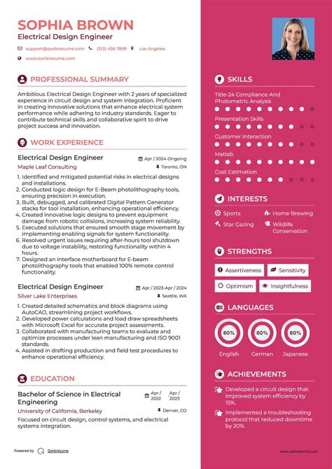 electrical design engineer resume format