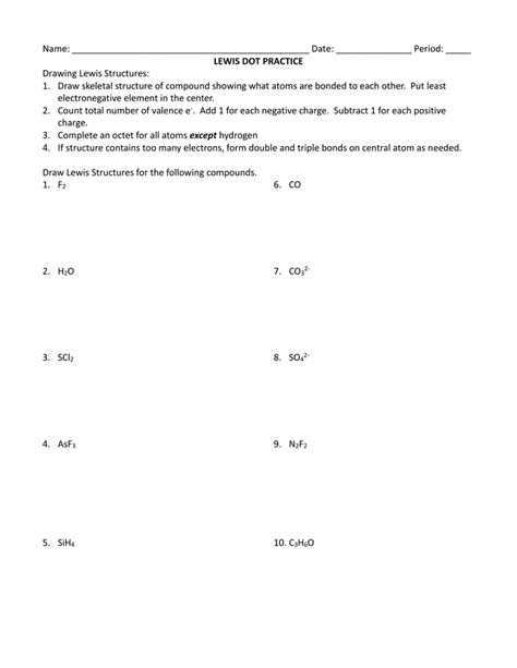 electron dot structure practice questions