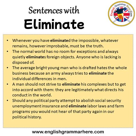 eliminate example sentence