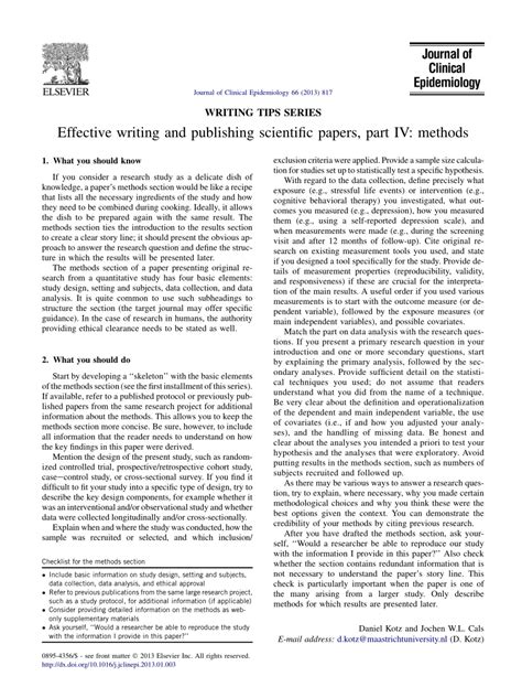 elsevier how to write a scientific paper