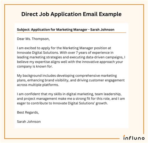 email applying for a job example