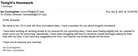 email format formal for students