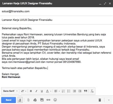 email lamaran kerja