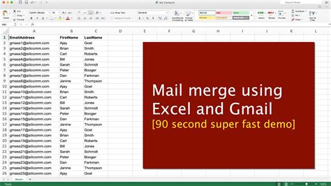 email merge from excel