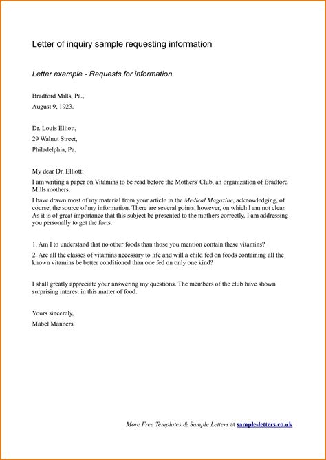 email template for asking information from client