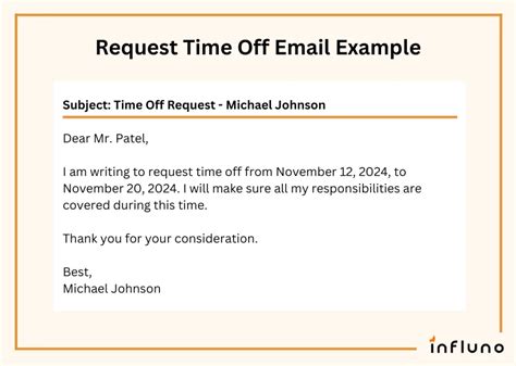 email template for requesting time off