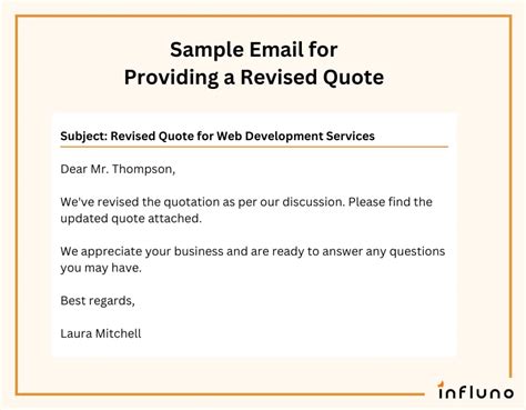 email template for revised quotation
