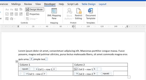 embed json in word document
