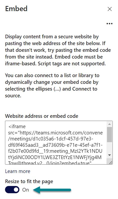 embed teams live event in sharepoint