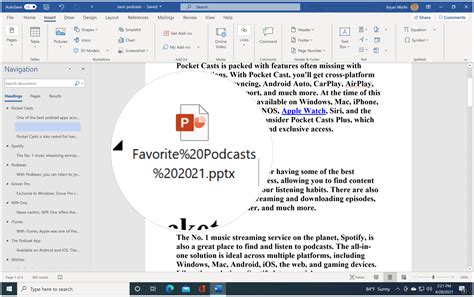 embed word file in powerpoint