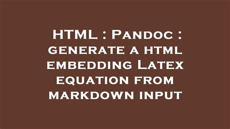 embedding latex in html