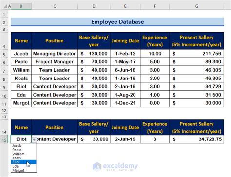 employee details in excel format
