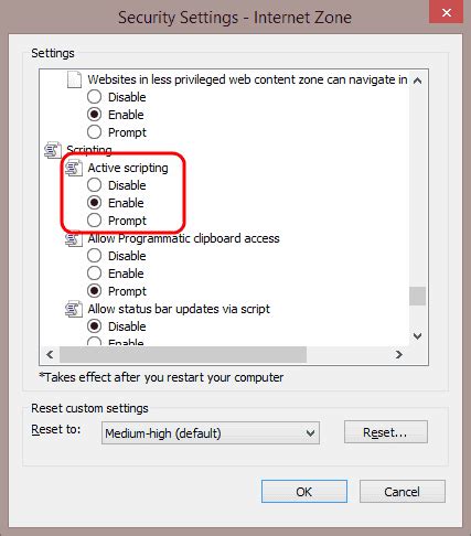 enable javascript in your browser internet explorer 11