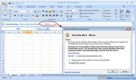 enable macros in excel 2007